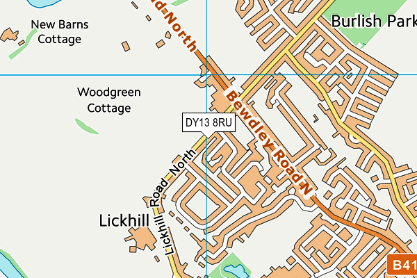DY13 8RU map - OS VectorMap District (Ordnance Survey)