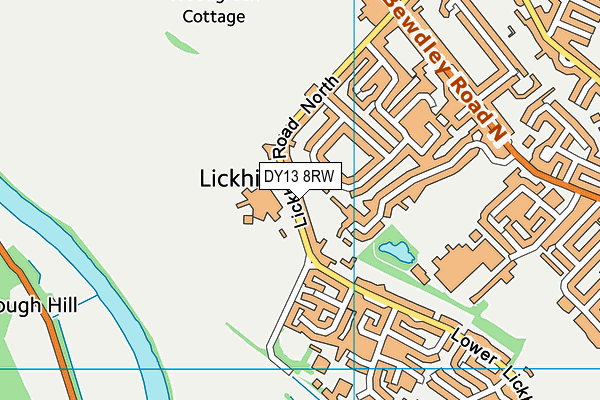 DY13 8RW map - OS VectorMap District (Ordnance Survey)