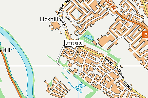 DY13 8RX map - OS VectorMap District (Ordnance Survey)