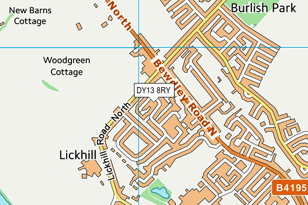 DY13 8RY map - OS VectorMap District (Ordnance Survey)