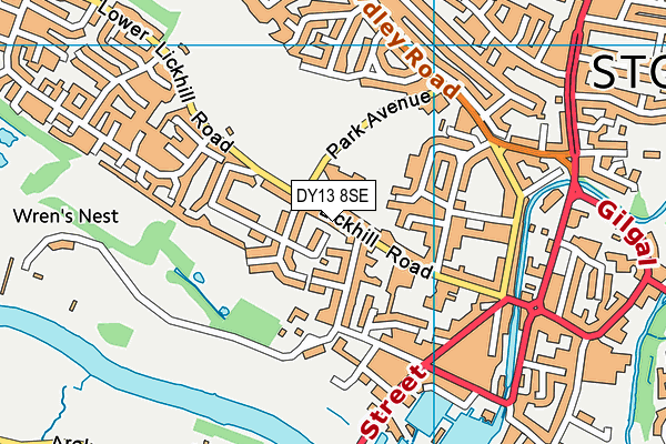 DY13 8SE map - OS VectorMap District (Ordnance Survey)