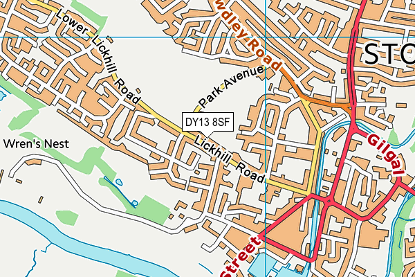 DY13 8SF map - OS VectorMap District (Ordnance Survey)