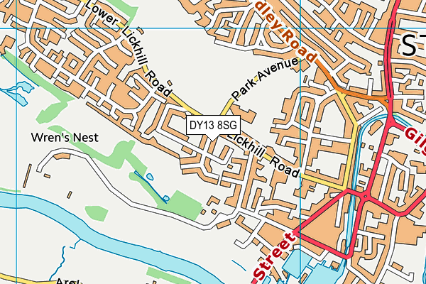 DY13 8SG map - OS VectorMap District (Ordnance Survey)