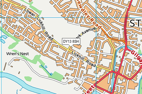 DY13 8SH map - OS VectorMap District (Ordnance Survey)