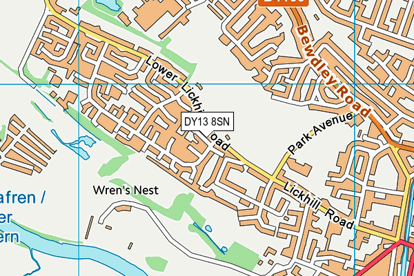 DY13 8SN map - OS VectorMap District (Ordnance Survey)