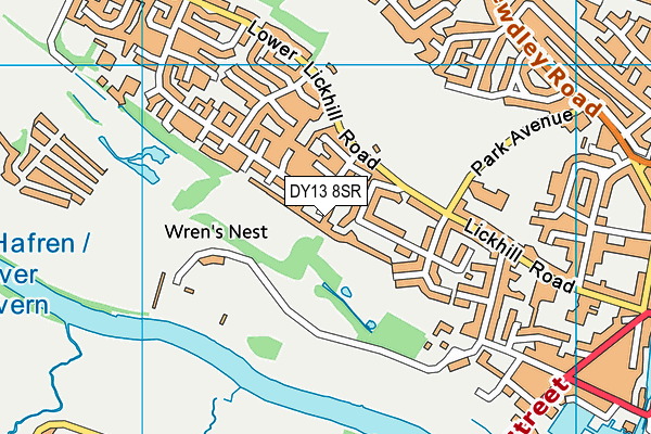 DY13 8SR map - OS VectorMap District (Ordnance Survey)