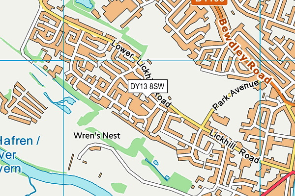 DY13 8SW map - OS VectorMap District (Ordnance Survey)