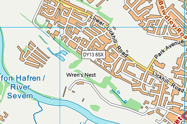 DY13 8SX map - OS VectorMap District (Ordnance Survey)
