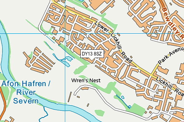 DY13 8SZ map - OS VectorMap District (Ordnance Survey)