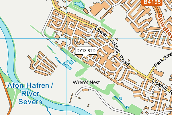 DY13 8TD map - OS VectorMap District (Ordnance Survey)