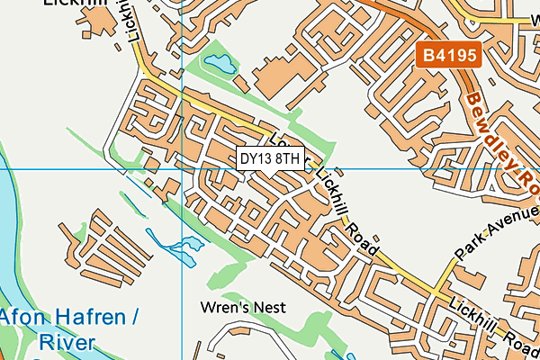 DY13 8TH map - OS VectorMap District (Ordnance Survey)