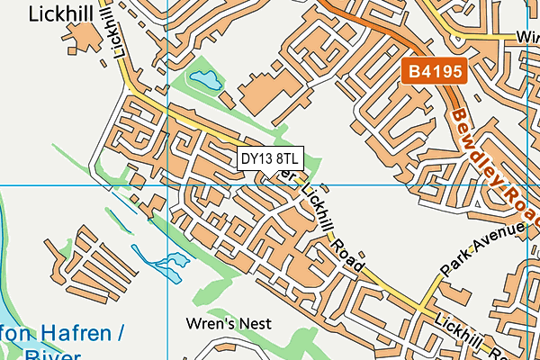 DY13 8TL map - OS VectorMap District (Ordnance Survey)