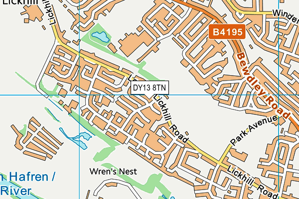 DY13 8TN map - OS VectorMap District (Ordnance Survey)