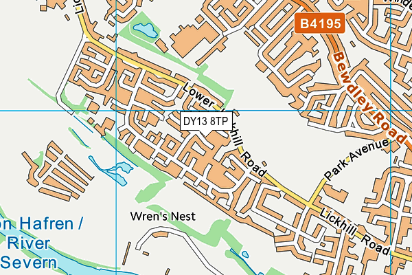 DY13 8TP map - OS VectorMap District (Ordnance Survey)