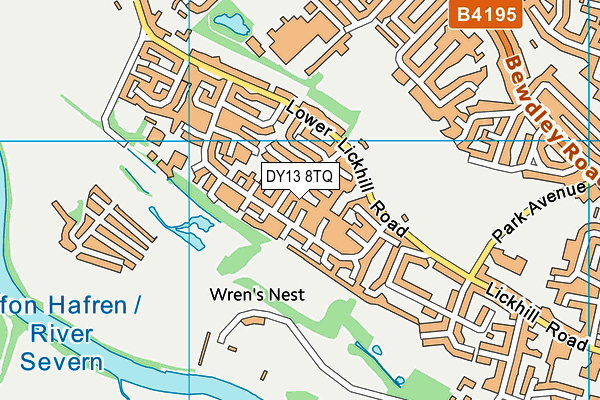 DY13 8TQ map - OS VectorMap District (Ordnance Survey)
