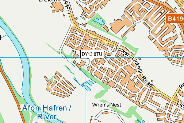 DY13 8TU map - OS VectorMap District (Ordnance Survey)