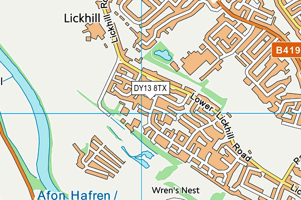 DY13 8TX map - OS VectorMap District (Ordnance Survey)