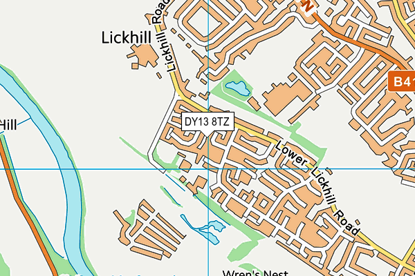 DY13 8TZ map - OS VectorMap District (Ordnance Survey)