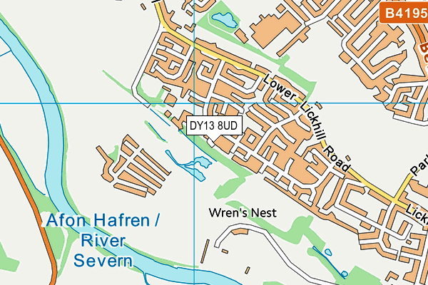 DY13 8UD map - OS VectorMap District (Ordnance Survey)