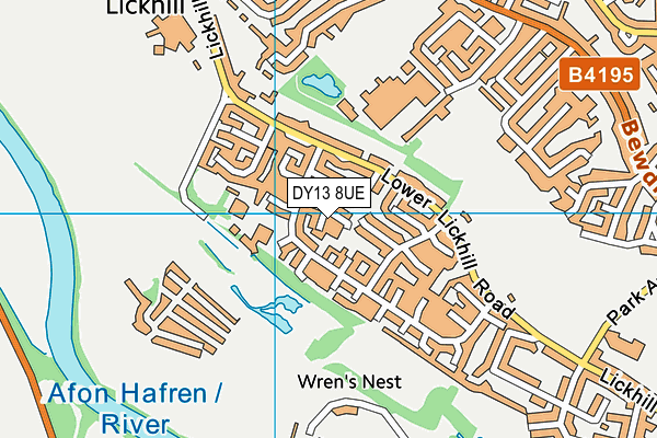 DY13 8UE map - OS VectorMap District (Ordnance Survey)