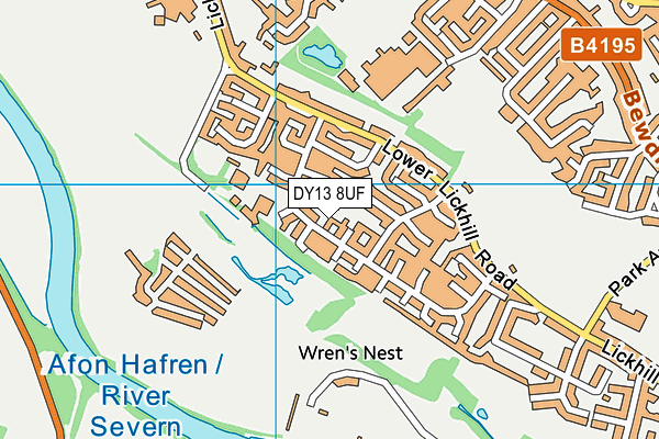 DY13 8UF map - OS VectorMap District (Ordnance Survey)