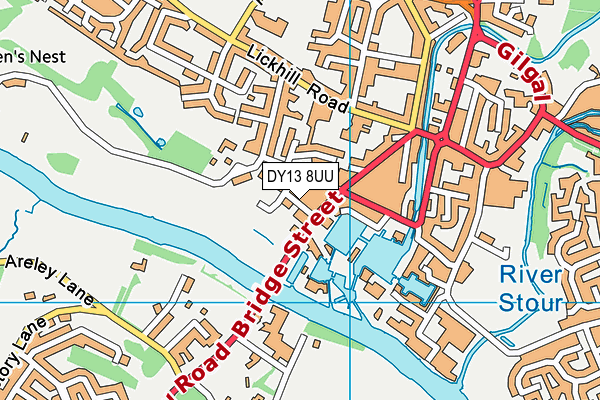 DY13 8UU map - OS VectorMap District (Ordnance Survey)