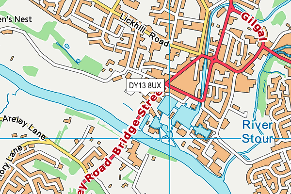 DY13 8UX map - OS VectorMap District (Ordnance Survey)