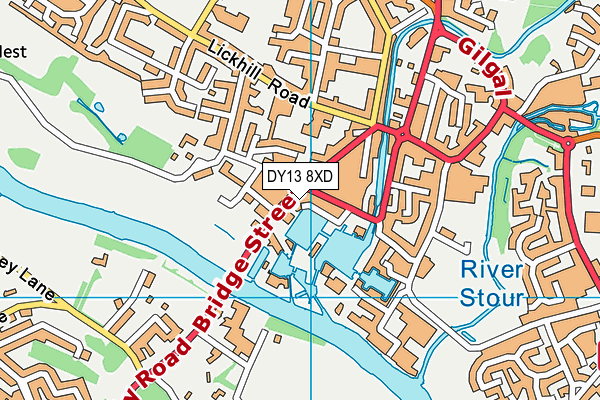 DY13 8XD map - OS VectorMap District (Ordnance Survey)