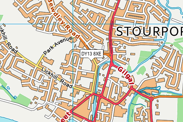 DY13 8XE map - OS VectorMap District (Ordnance Survey)