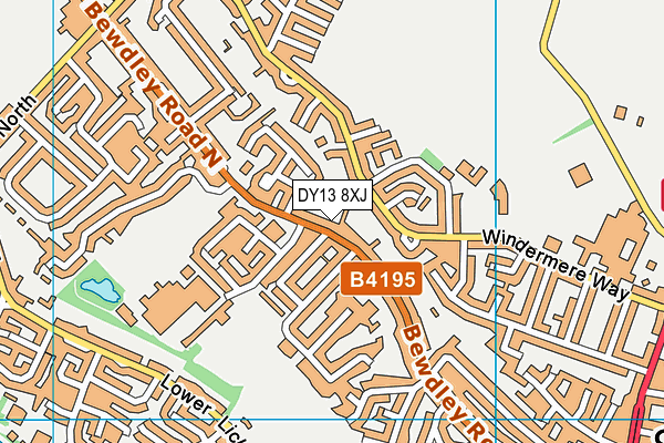 DY13 8XJ map - OS VectorMap District (Ordnance Survey)