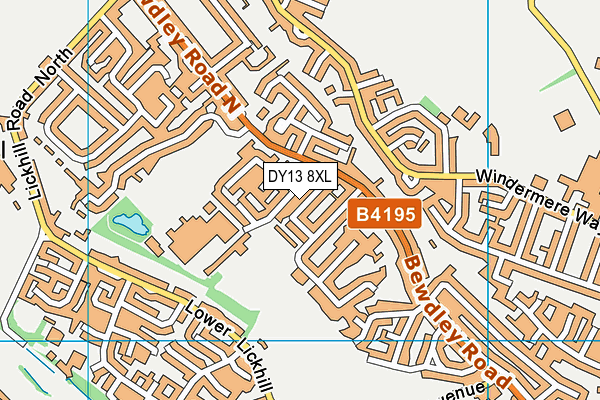 DY13 8XL map - OS VectorMap District (Ordnance Survey)