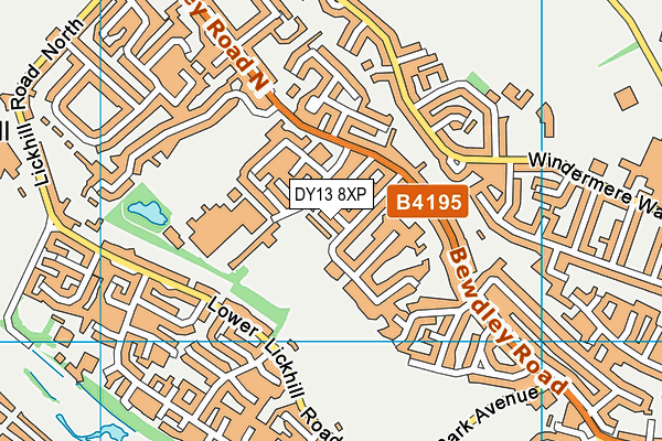 DY13 8XP map - OS VectorMap District (Ordnance Survey)