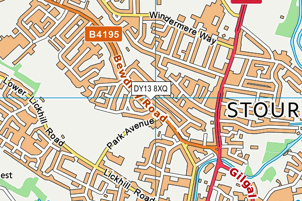 DY13 8XQ map - OS VectorMap District (Ordnance Survey)