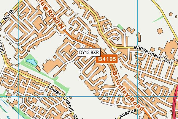 DY13 8XR map - OS VectorMap District (Ordnance Survey)