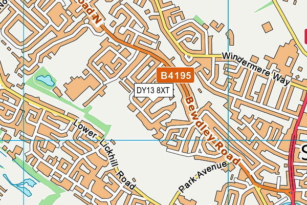 DY13 8XT map - OS VectorMap District (Ordnance Survey)