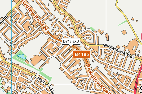 DY13 8XU map - OS VectorMap District (Ordnance Survey)