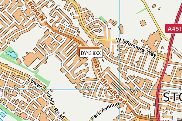 DY13 8XX map - OS VectorMap District (Ordnance Survey)