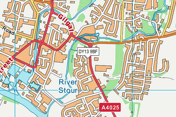 DY13 9BF map - OS VectorMap District (Ordnance Survey)