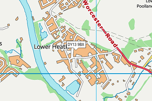 DY13 9BX map - OS VectorMap District (Ordnance Survey)