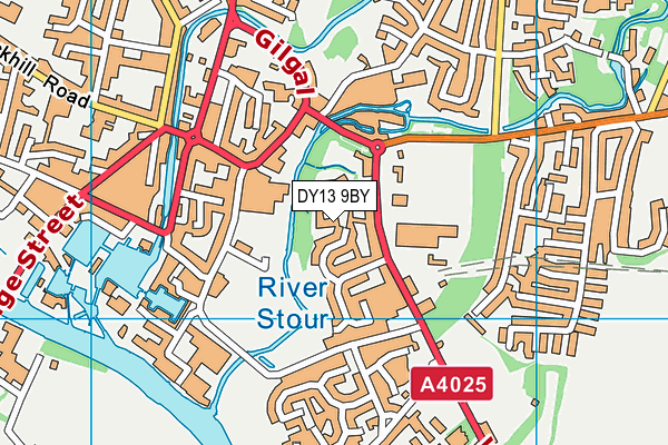 DY13 9BY map - OS VectorMap District (Ordnance Survey)