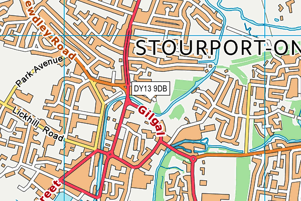 DY13 9DB map - OS VectorMap District (Ordnance Survey)