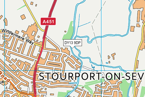 DY13 9DP map - OS VectorMap District (Ordnance Survey)