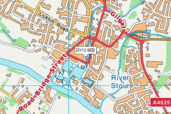 DY13 9EB map - OS VectorMap District (Ordnance Survey)