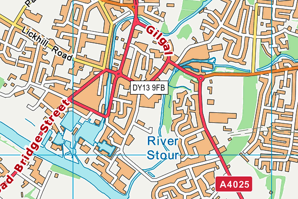 DY13 9FB map - OS VectorMap District (Ordnance Survey)