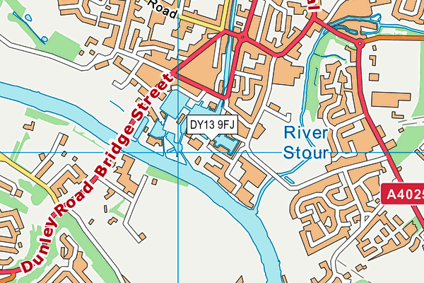 DY13 9FJ map - OS VectorMap District (Ordnance Survey)