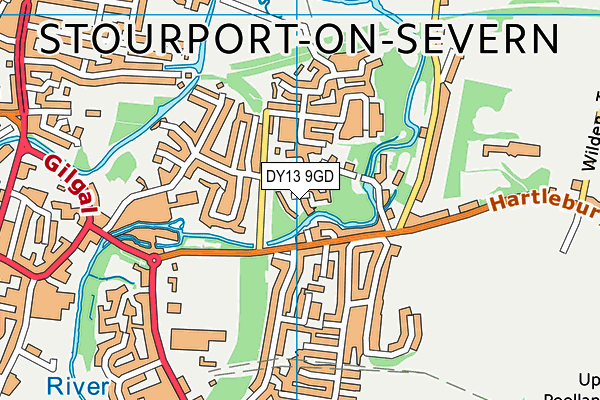 DY13 9GD map - OS VectorMap District (Ordnance Survey)