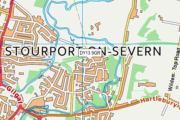 DY13 9GR map - OS VectorMap District (Ordnance Survey)