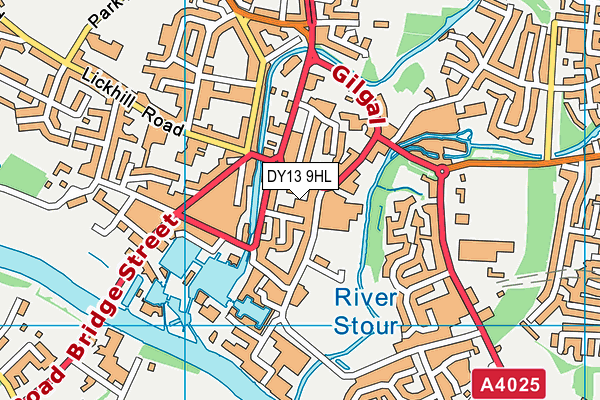 DY13 9HL map - OS VectorMap District (Ordnance Survey)