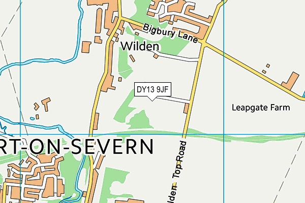 Wilden Top map (DY13 9JF) - OS VectorMap District (Ordnance Survey)