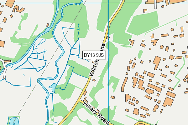DY13 9JS map - OS VectorMap District (Ordnance Survey)